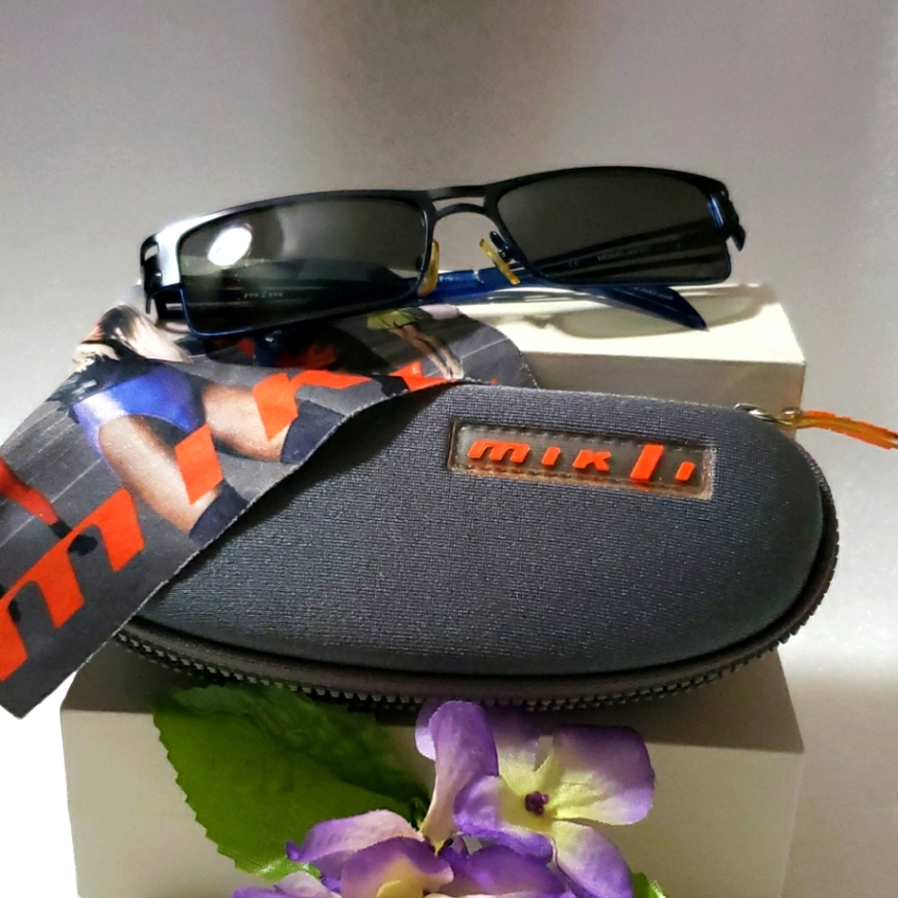 Alan Mikli eyeglass frames, case and cloth